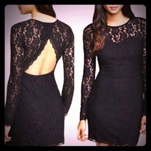 Black Lace, Back Keyhole Dress